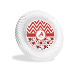 Ladybugs & Chevron Plastic Party Appetizer & Dessert Plates - 6" (Personalized)