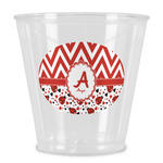 Ladybugs & Chevron Plastic Shot Glass (Personalized)