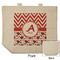 Ladybugs & Chevron Reusable Cotton Grocery Bag - Front & Back View