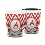 Ladybugs & Chevron Ceramic Shot Glass - 1.5 oz (Personalized)