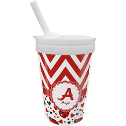 Ladybugs & Chevron Sippy Cup with Straw (Personalized)