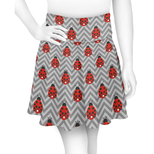 Custom Ladybugs & Chevron Skater Skirt - Large