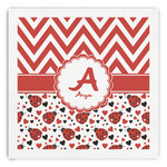 Ladybugs & Chevron Paper Dinner Napkins (Personalized)