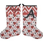 Ladybugs & Chevron Holiday Stocking - Double-Sided - Neoprene (Personalized)