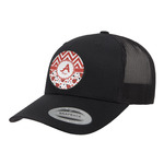 Ladybugs & Chevron Trucker Hat - Black (Personalized)