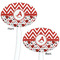 Ladybugs & Chevron White Plastic 7" Stir Stick - Double Sided - Oval - Front & Back