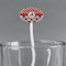 Ladybugs & Chevron White Plastic 7" Stir Stick - Oval - Main