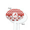 Ladybugs & Chevron White Plastic 7" Stir Stick - Single Sided - Oval - Front & Back