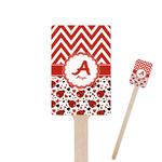 Ladybugs & Chevron 6.25" Rectangle Wooden Stir Sticks - Single Sided (Personalized)