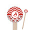 Ladybugs & Chevron Wooden 6" Food Pick - Round - Closeup