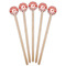 Ladybugs & Chevron Wooden 7.5" Stir Stick - Round - Fan View