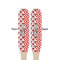 Ladybugs & Chevron Wooden Food Pick - Paddle - Double Sided - Front & Back