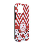 Ladybugs & Chevron iPhone Case - Rubber Lined - iPhone 13 Pro (Personalized)