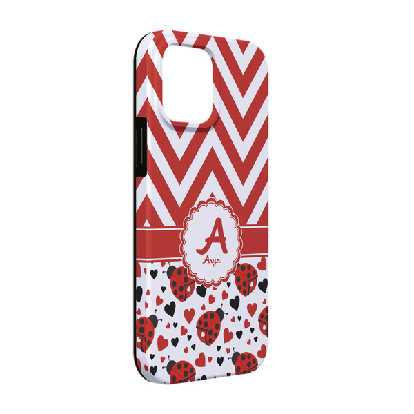 Custom Ladybugs & Chevron iPhone Case - Rubber Lined - iPhone 13 (Personalized)