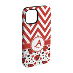 Ladybugs & Chevron iPhone Case - Rubber Lined - iPhone 15 Pro (Personalized)