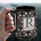 Gray Dots 15oz. Black Mug - LIFESTYLE