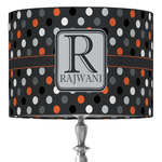 Gray Dots 16" Drum Lamp Shade - Fabric (Personalized)