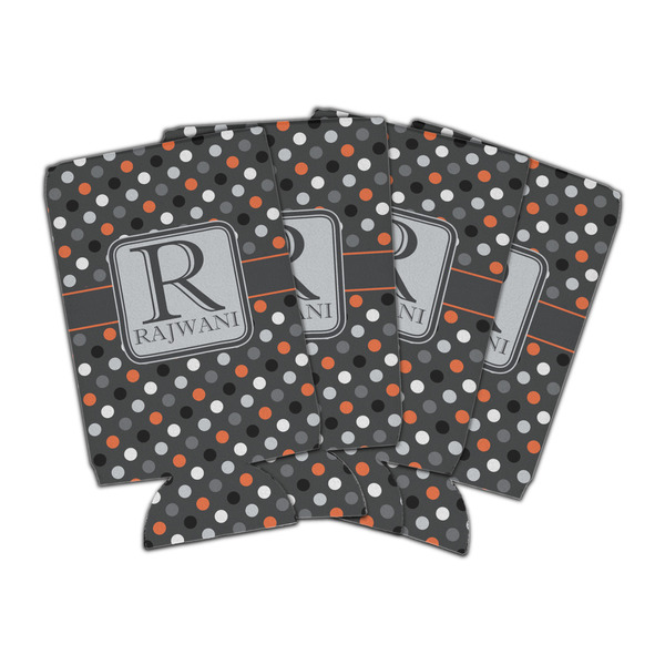 Custom Gray Dots Can Cooler (16 oz) - Set of 4 (Personalized)