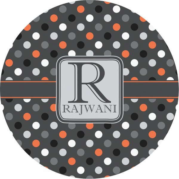 Custom Gray Dots Multipurpose Round Labels - 3" (Personalized)