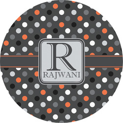 Gray Dots Multipurpose Round Labels - 5" (Personalized)