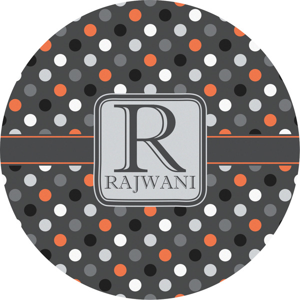 Custom Gray Dots Multipurpose Round Labels - 5" (Personalized)