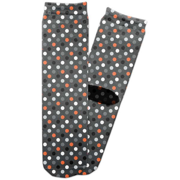 Custom Gray Dots Adult Crew Socks