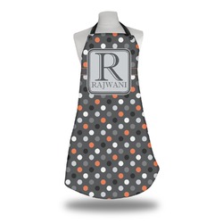 Gray Dots Apron w/ Name and Initial