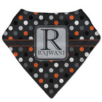 Gray Dots Bandana Bib (Personalized)