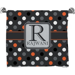 Gray Dots Bath Towel (Personalized)