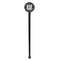 Gray Dots Black Plastic 7" Stir Stick - Round - Single Stick