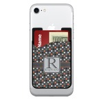 Gray Dots 2-in-1 Cell Phone Credit Card Holder & Screen Cleaner (Personalized)