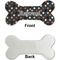 Gray Dots Ceramic Flat Ornament - Bone Front & Back Single Print (APPROVAL)