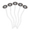 Gray Dots Clear Plastic 7" Stir Stick - Oval - Fan