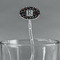 Gray Dots Clear Plastic 7" Stir Stick - Oval - Main