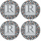 Gray Dots Coaster Round Rubber Back - Apvl