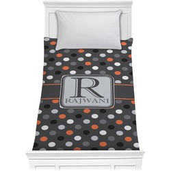 Gray Dots Comforter - Twin XL (Personalized)