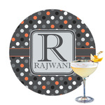 Gray Dots Printed Drink Topper - 3.25" (Personalized)