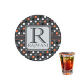 Gray Dots Printed Drink Topper - 1.5" (Personalized)