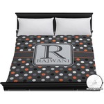 Gray Dots Duvet Cover - King (Personalized)