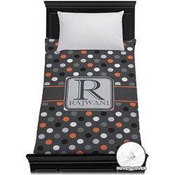 Gray Dots Duvet Cover - Twin (Personalized)