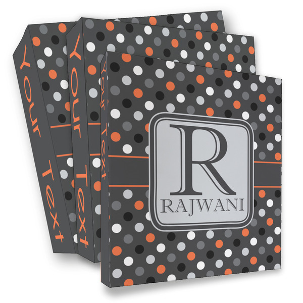 Custom Gray Dots 3 Ring Binder - Full Wrap (Personalized)