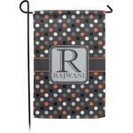 Gray Dots Small Garden Flag - Double Sided w/ Name and Initial