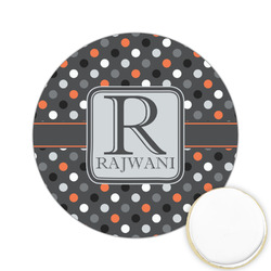 Gray Dots Printed Cookie Topper - 2.15" (Personalized)