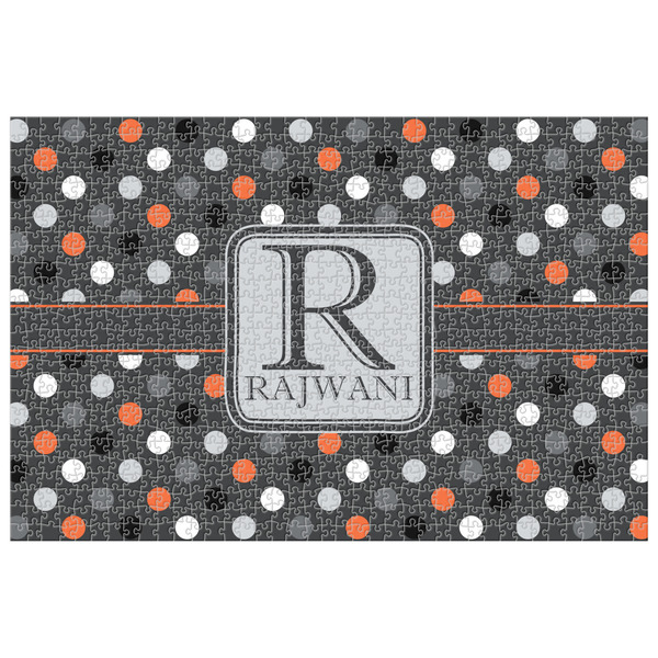 Custom Gray Dots Jigsaw Puzzle - 1000-piece (Personalized)