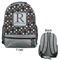 Gray Dots Large Backpack - Gray - Front & Back View