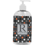 Gray Dots Plastic Soap / Lotion Dispenser (16 oz - Large - White) (Personalized)