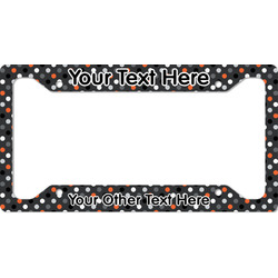 Gray Dots License Plate Frame - Style A (Personalized)