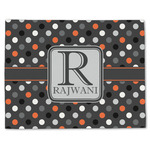 Gray Dots Single-Sided Linen Placemat - Single w/ Name and Initial