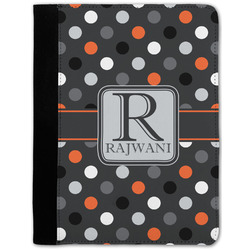 Gray Dots Notebook Padfolio - Medium w/ Name and Initial