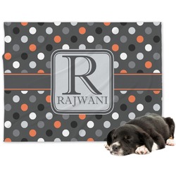 Gray Dots Dog Blanket (Personalized)